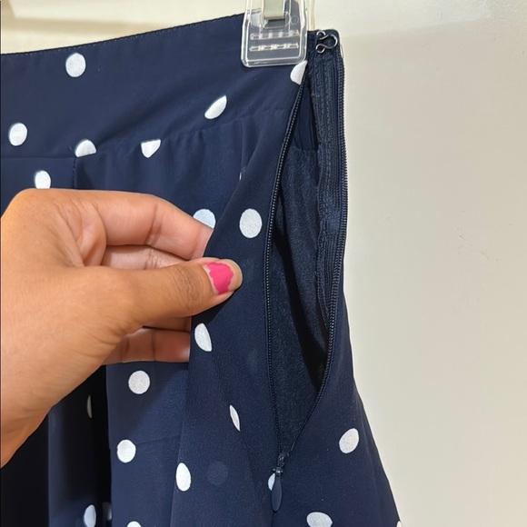 Maison & Jules Navy & White Polka Dot Women's Skirt Size S - Picture 4 of 5